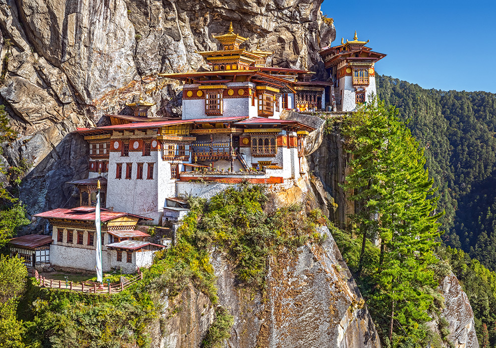 View of Paro Taktsang, Bhutan Landmarks & Monuments Jigsaw Puzzle