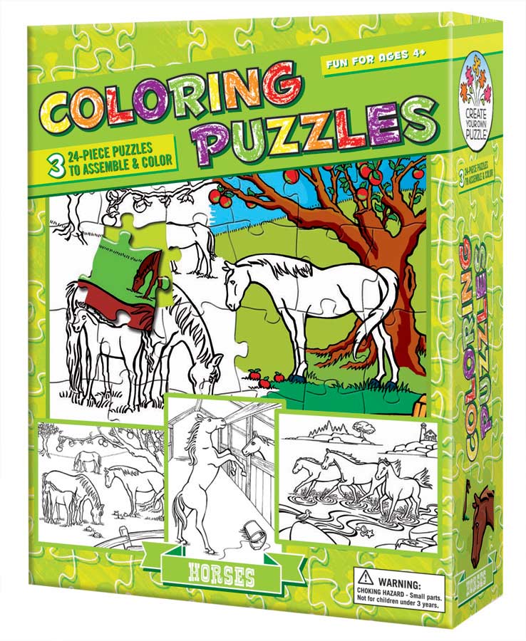 Horses (Coloring Puzzles) - Scratch and Dent Horse Jigsaw Puzzle