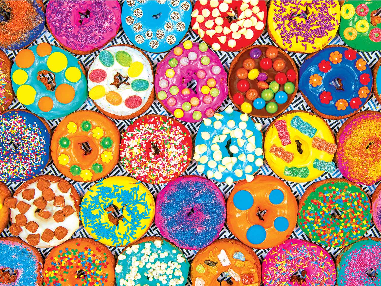 Colorluxe -  Colorful Candy Donuts Dessert & Sweets Jigsaw Puzzle