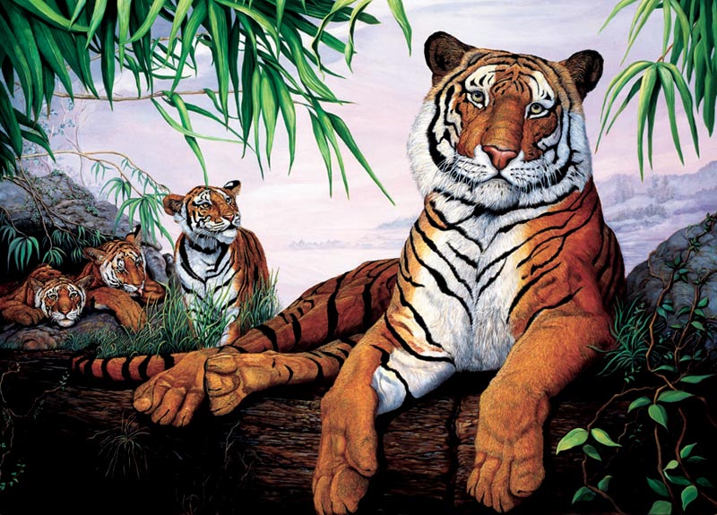 Tiger Family, 20 Pieces, Cobble Hill | Puzzle Warehouse