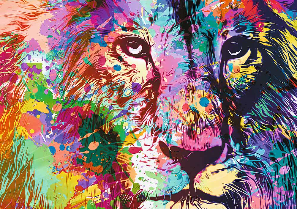 Colorful Lion Big Cats Jigsaw Puzzle