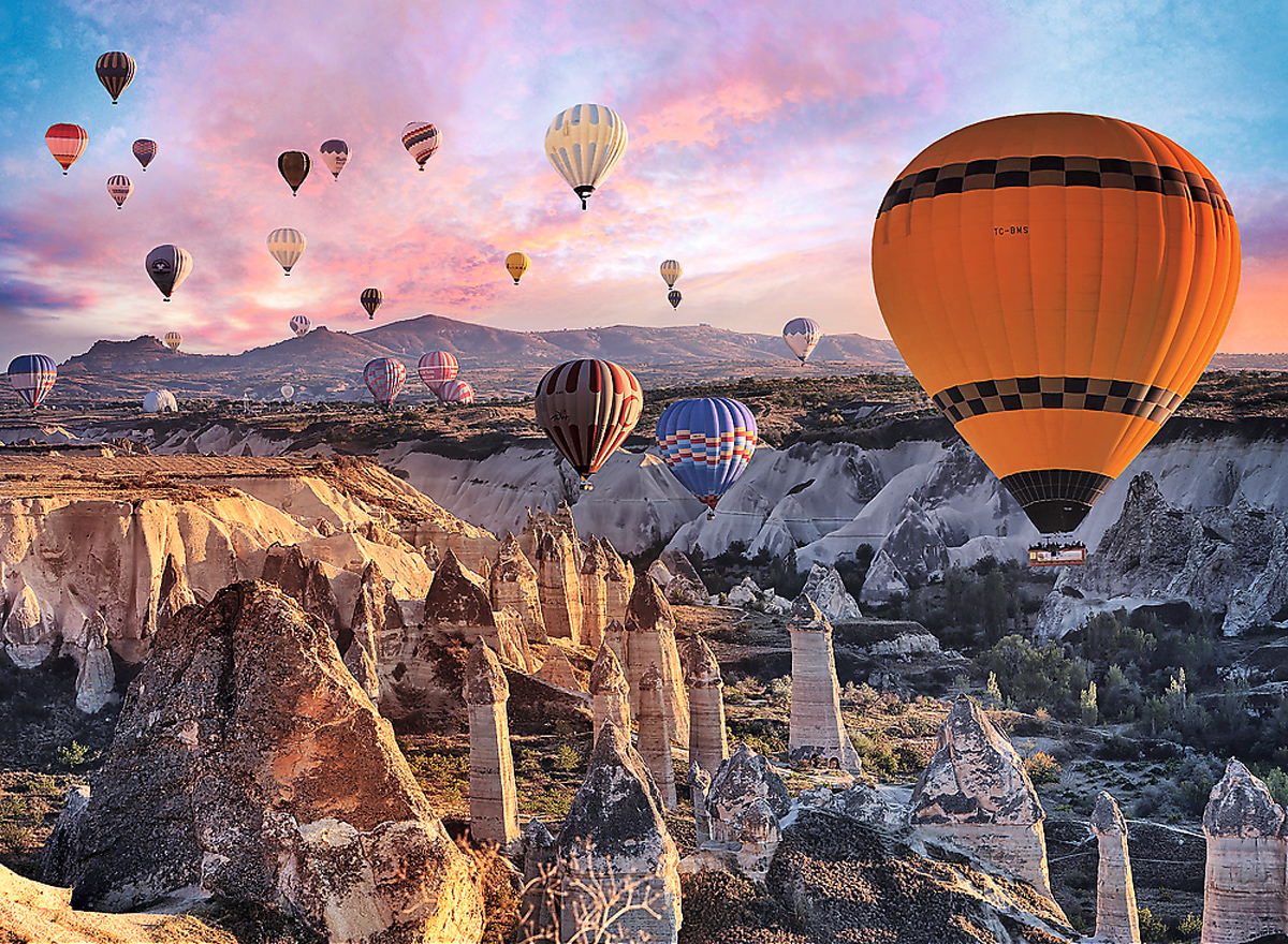 Balloons Over Cappadocia Landscape Jigsaw Puzzle