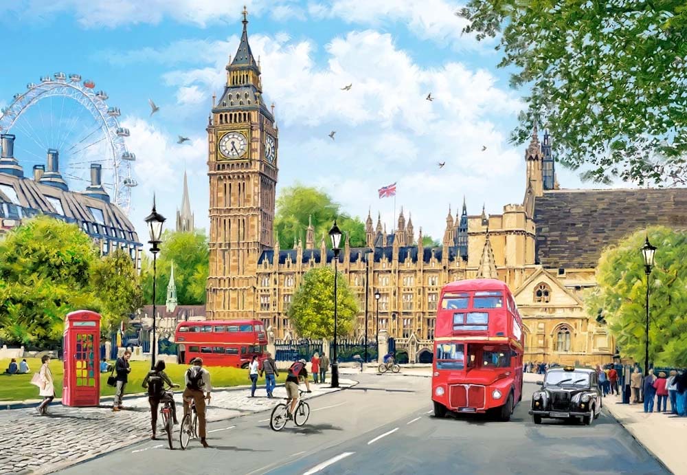 Busy Morning in London Landmarks & Monuments Jigsaw Puzzle