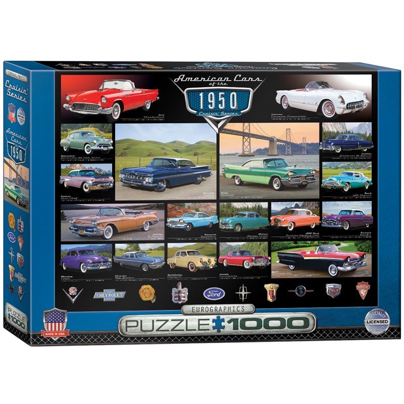 American Cars of the 1950's - Scratch and Dent Car Jigsaw Puzzle