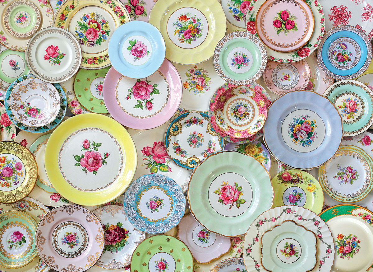 Plate Collection Pattern & Geometric Jigsaw Puzzle
