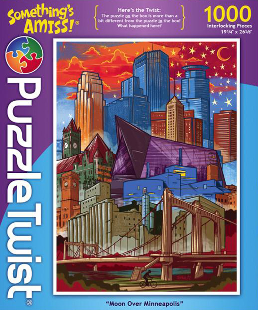 Moon Over Minneapolis - Something's Amiss! Landmarks & Monuments Jigsaw Puzzle