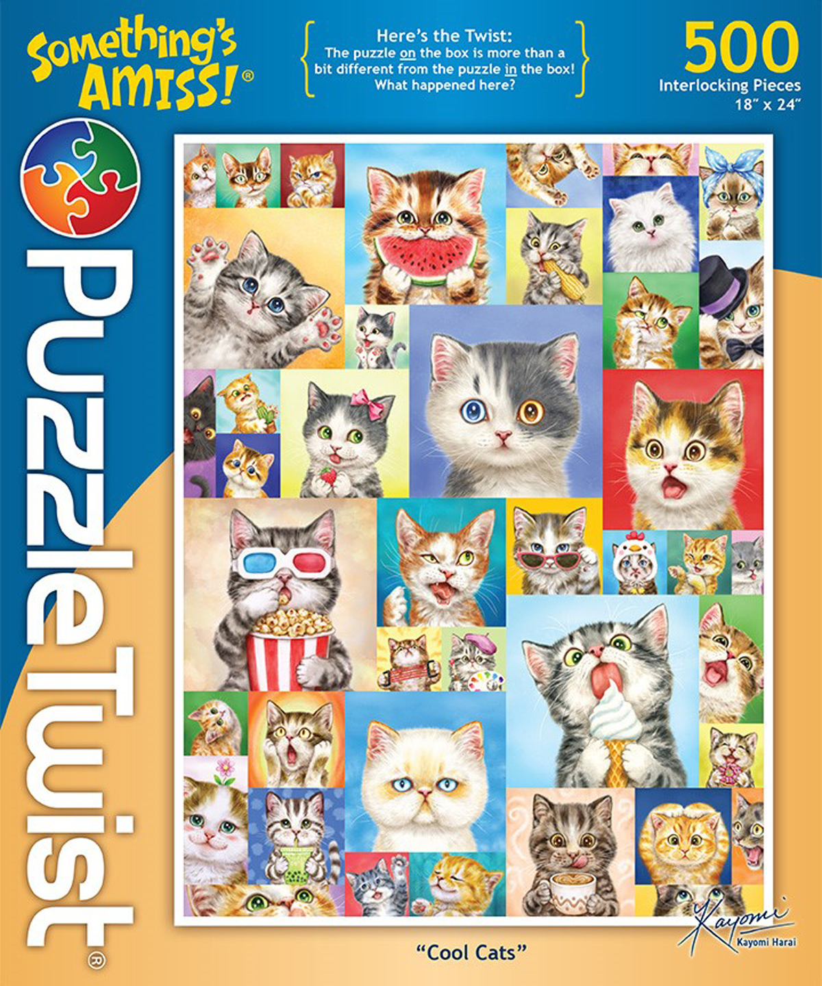 Cats of the World 500 Piece Round Jigsaw Puzzle