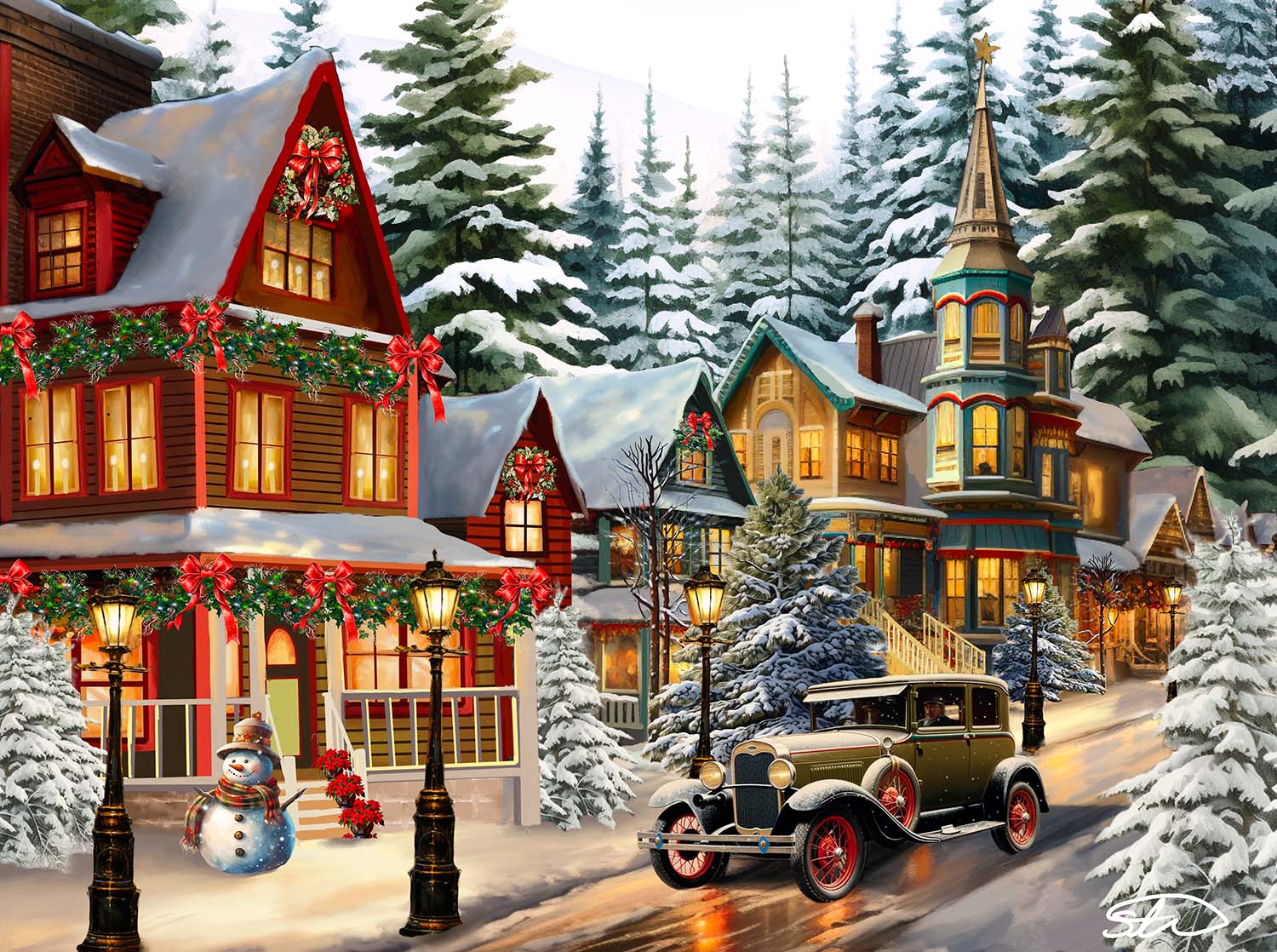 Christmas About Town, 1000 Pieces, SunsOut | Puzzle Warehouse