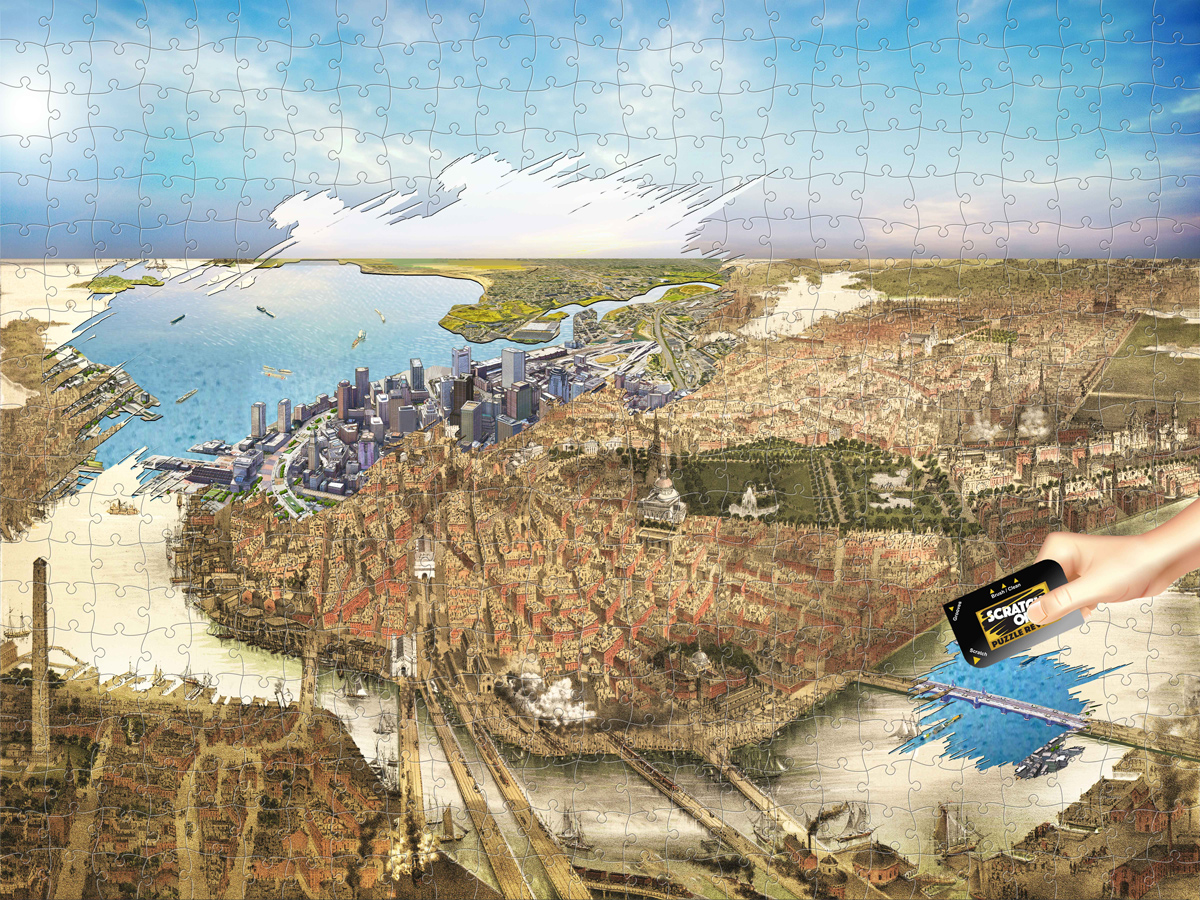 Scratch OFF History Puzzle Boston, 500 Pieces, 4D Cityscape Inc