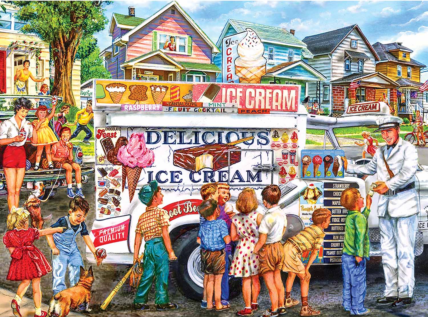 Back To The Past - Ice Cream Truck Day - Scratch and Dent Nostalgic & Retro Jigsaw Puzzle