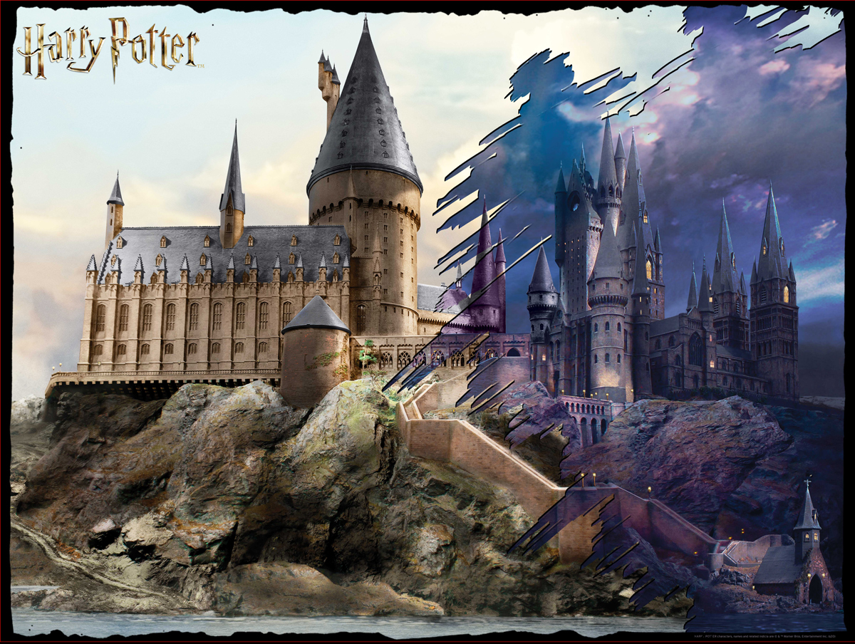 Scratch OFF Puzzle :  Harry Potter Hogwarts Day to Night Castles Jigsaw Puzzle