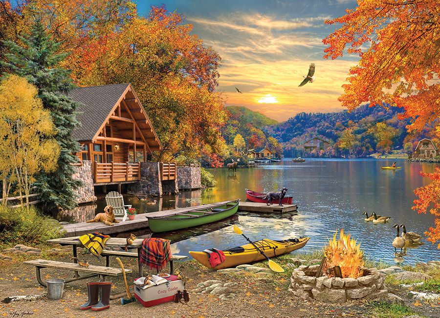 Lakeside Retreat, 1000 Pieces, Cobble Hill | Puzzle Warehouse