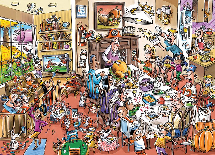 DoodleTown: Thanksgiving Togetherness Thanksgiving Jigsaw Puzzle
