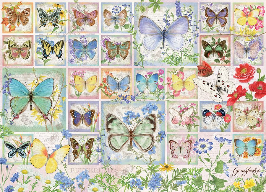 Butterfly Tiles Butterflies and Insects Jigsaw Puzzle