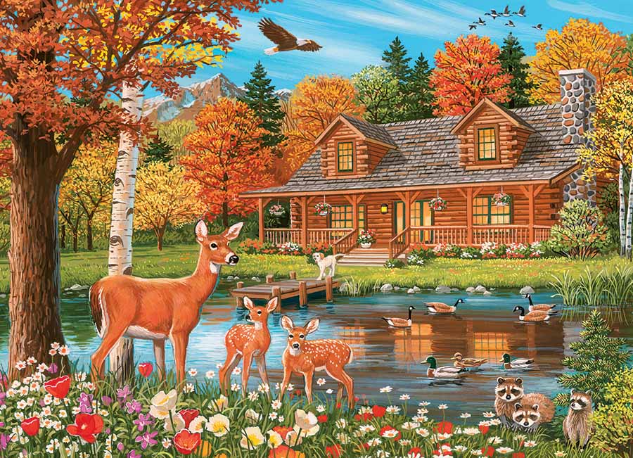 Cottage Pond Jigsaw Puzzle