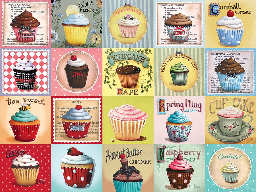 Cupcake Cafe Collage Jigsaw Puzzle