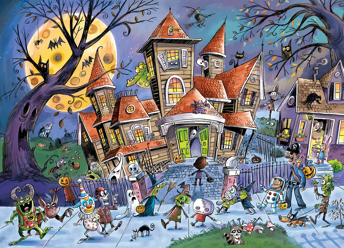 DoodleTown: Haunted House - Scratch and Dent Halloween Jigsaw Puzzle