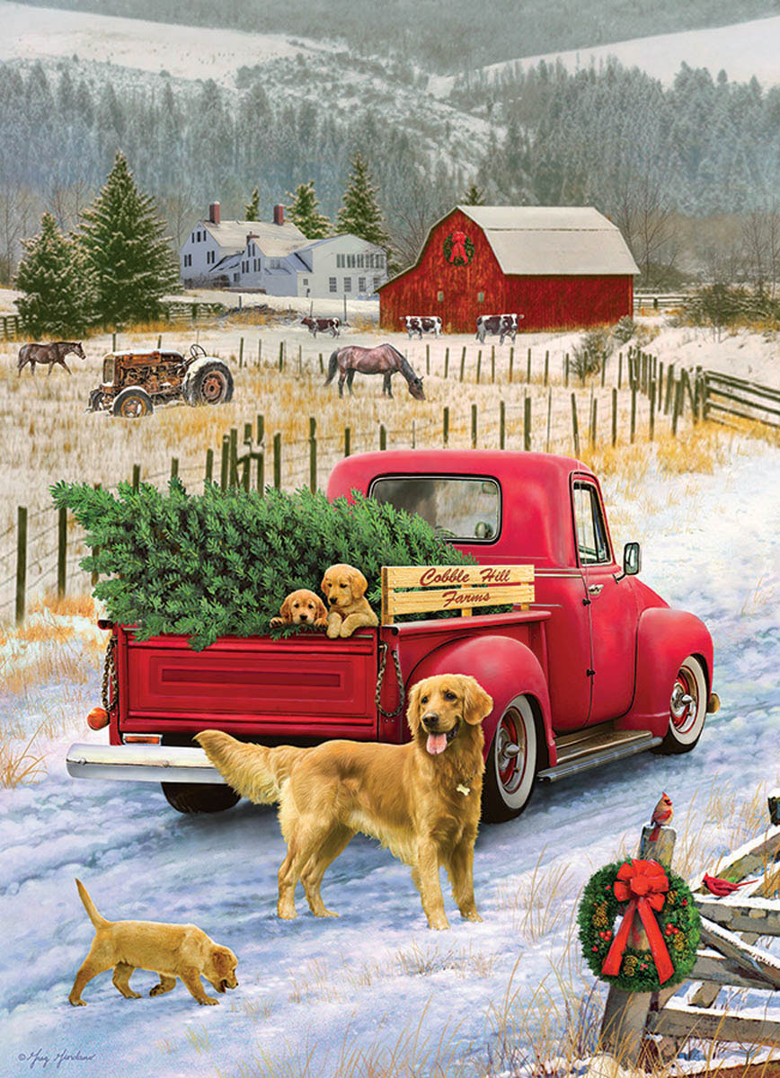 Red Truck Farm, 35 Pieces, Cobble Hill | Puzzle Warehouse