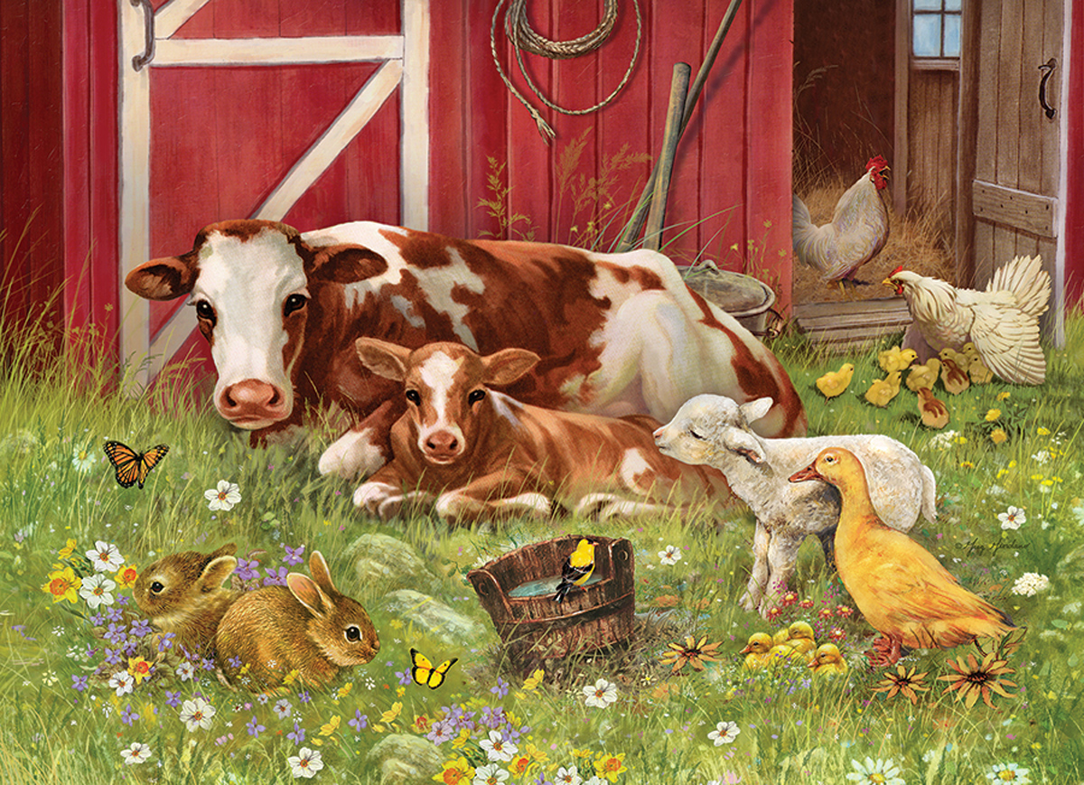 Barnyard Family Farm Animal Jigsaw Puzzle