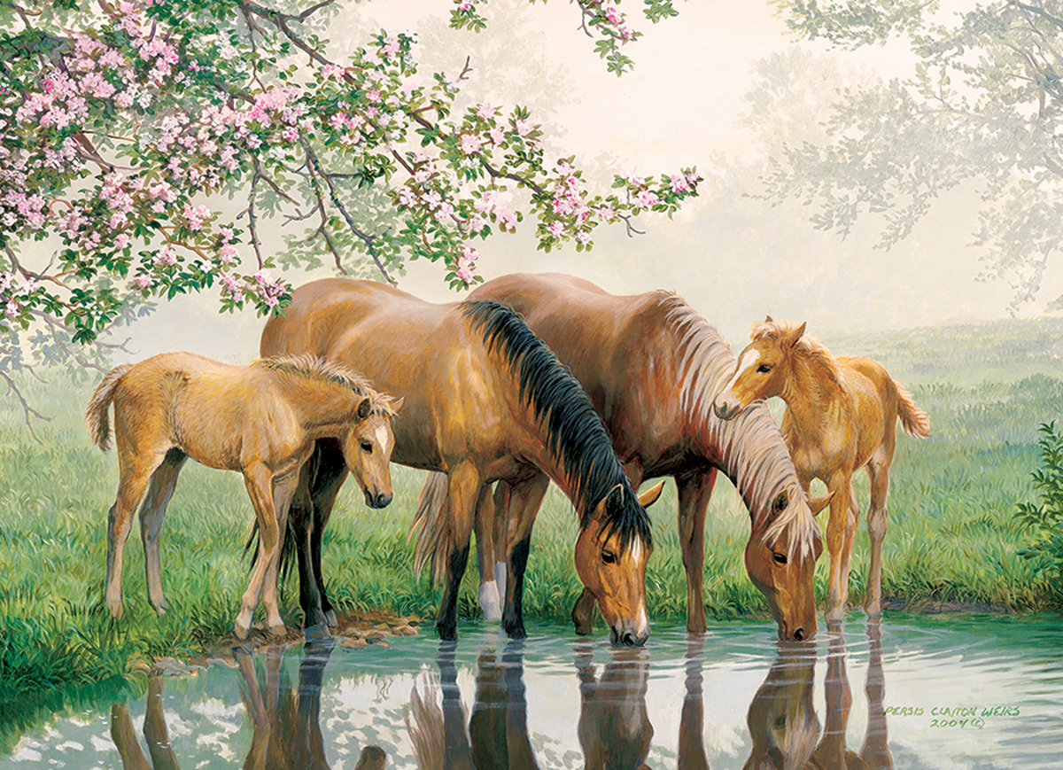 Watering Hole Horse Jigsaw Puzzle