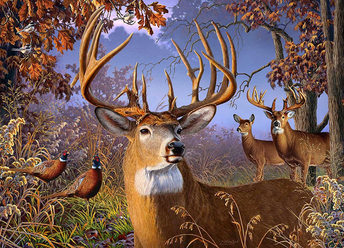 Deer And Pheasant Forest Animal Jigsaw Puzzle