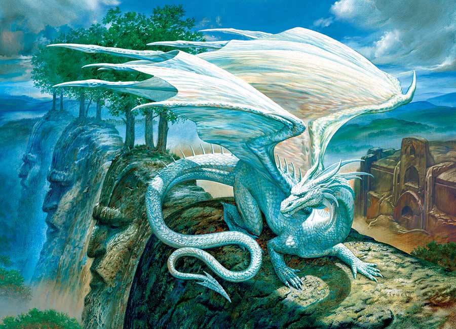 White Dragon Dragon Jigsaw Puzzle