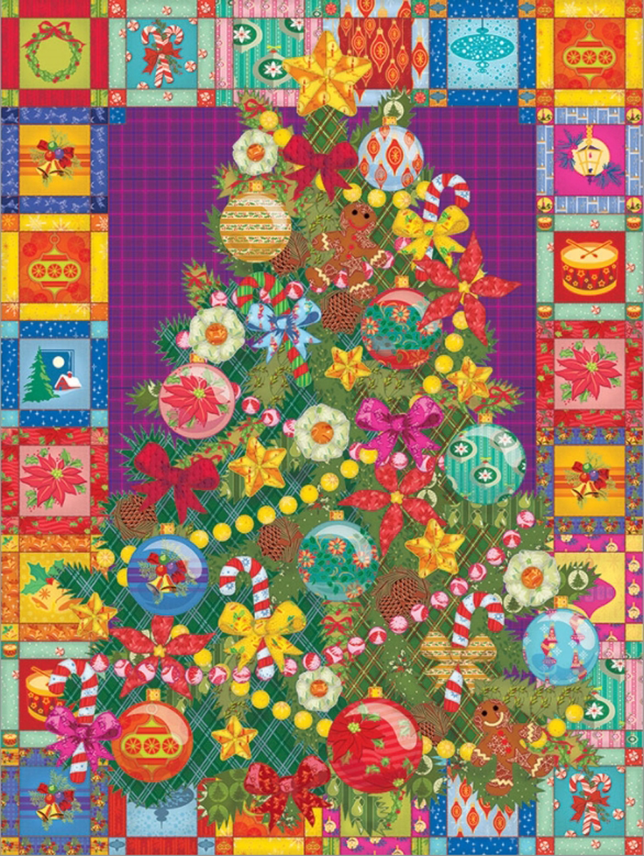 Christmas Tree Quilt Christmas Jigsaw Puzzle