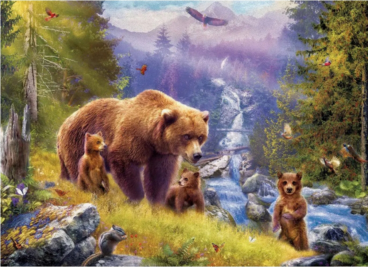 Grizzly Cubs Bear Jigsaw Puzzle