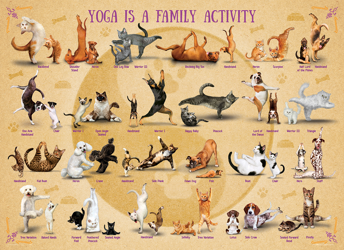Yoga is a Family Activity Cats Jigsaw Puzzle