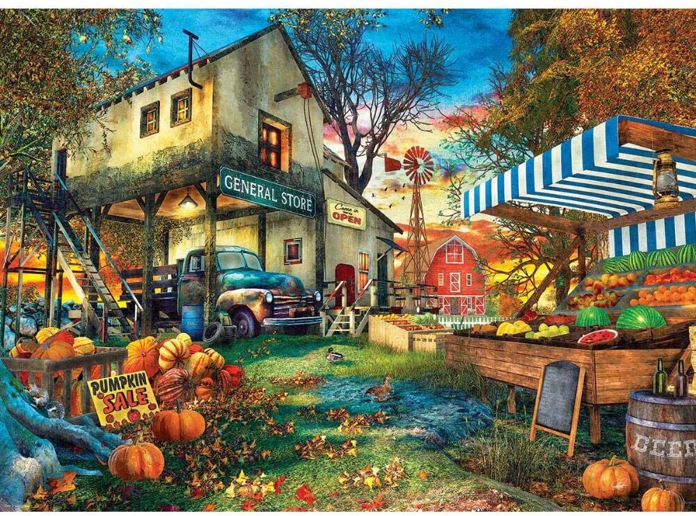 Old Country General Store Fall Jigsaw Puzzle