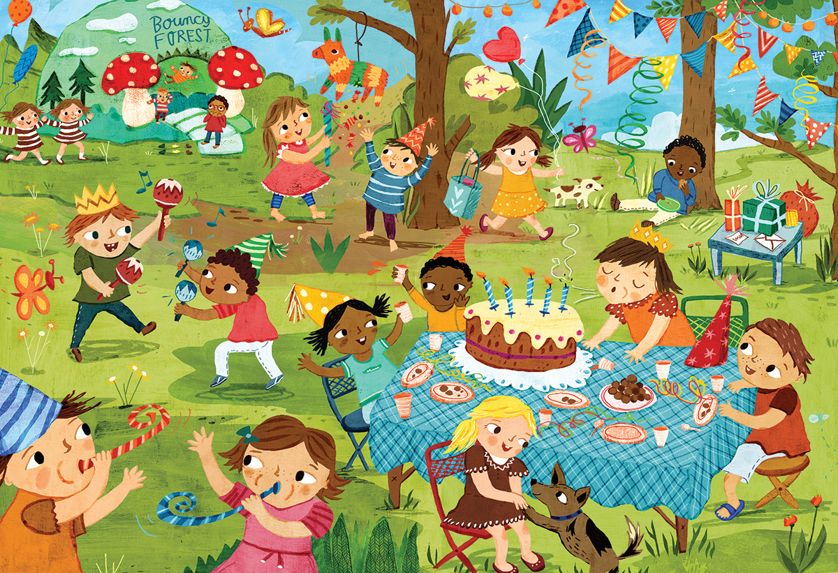 Birthday Party Children's Cartoon Jigsaw Puzzle