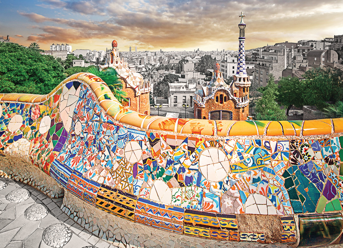 Barcelona - Park Guell - Scratch and Dent Landscape Jigsaw Puzzle