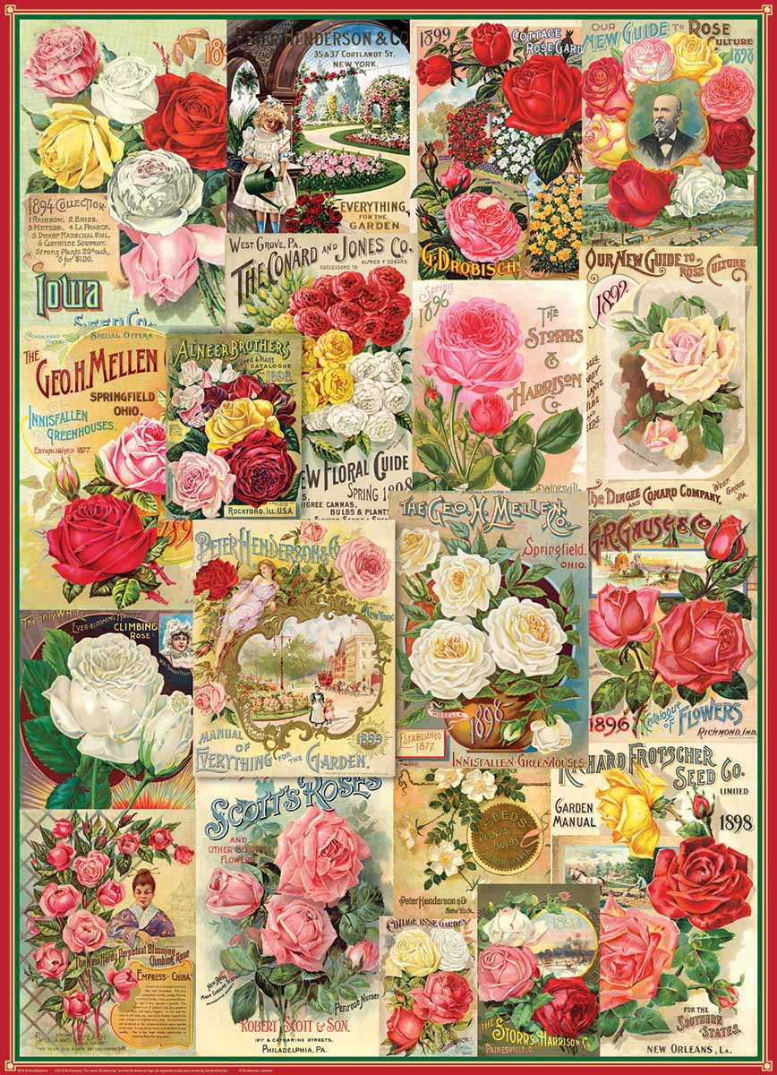 Roses Seed Catalogue Collection Flower & Garden Jigsaw Puzzle