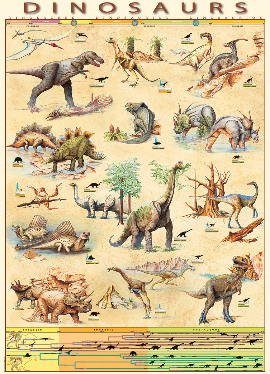Dinosaurs Natural History Chart, 1000 Pieces, Eurographics