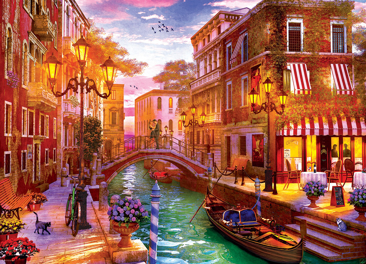 Sunset Over Venice Italy Jigsaw Puzzle
