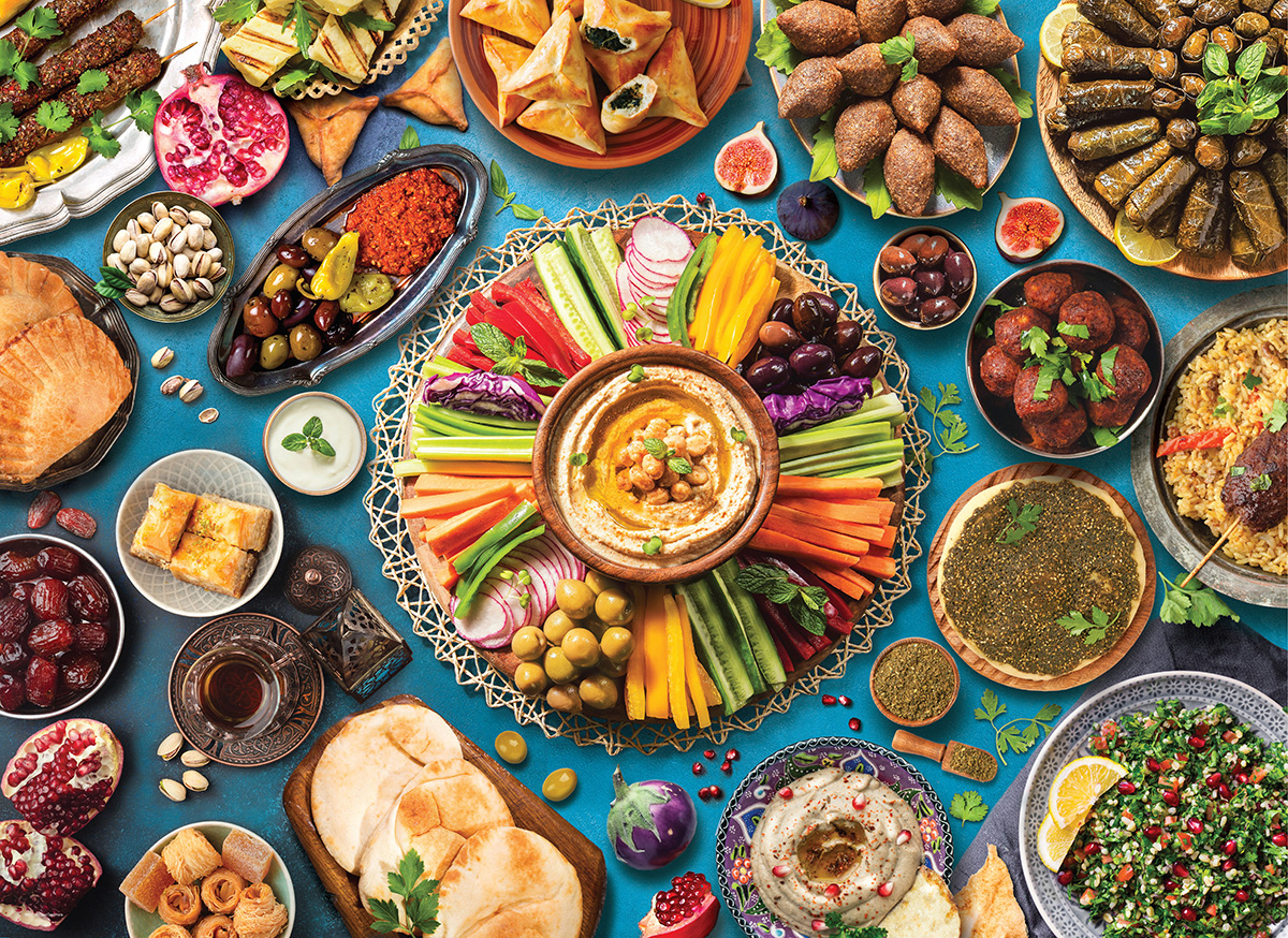 Middle Eastern Table Food and Drink Jigsaw Puzzle