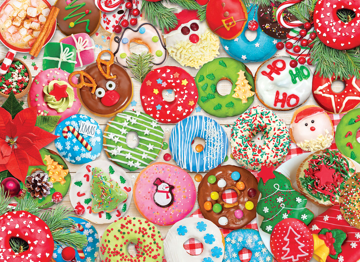 Christmas Donuts Tin - Scratch and Dent Christmas Jigsaw Puzzle
