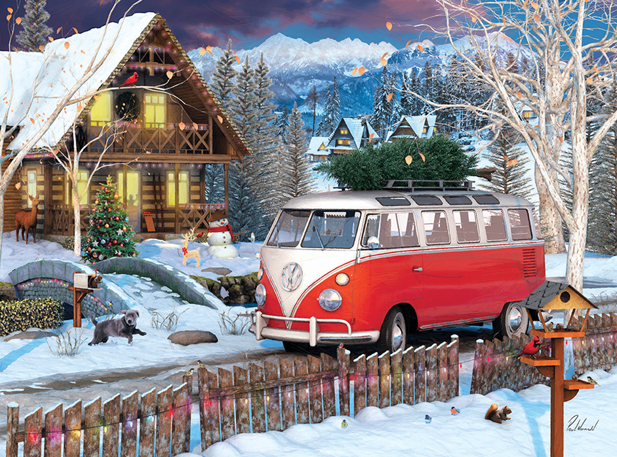VW Christmas Bus Vehicles Jigsaw Puzzle