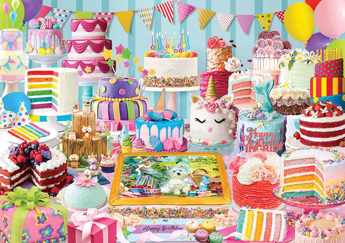 Birthday Cake Party Dessert & Sweets Jigsaw Puzzle