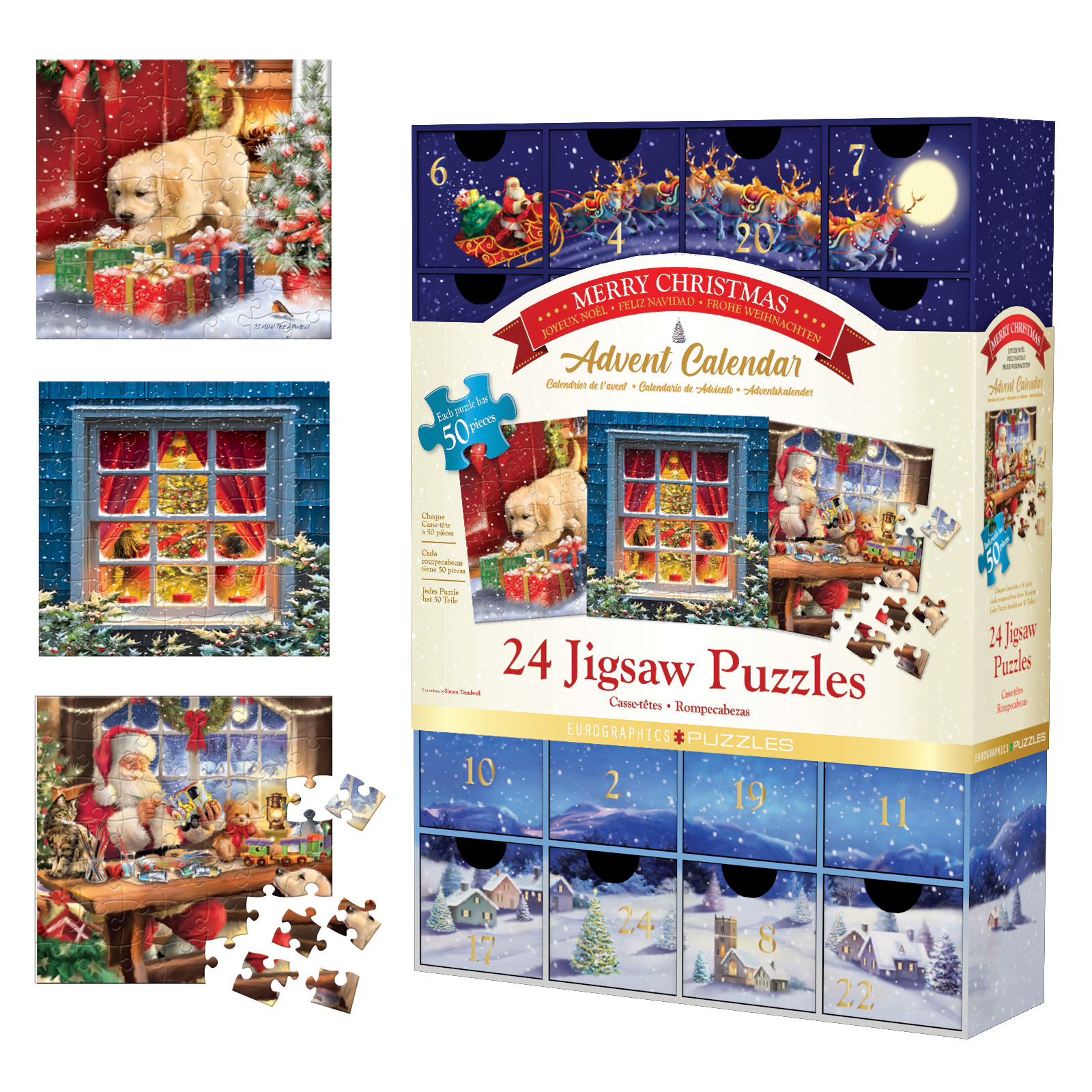 Advent Calendar Classic Christmas, 24 Wonderful Puzzles / 50 Pieces