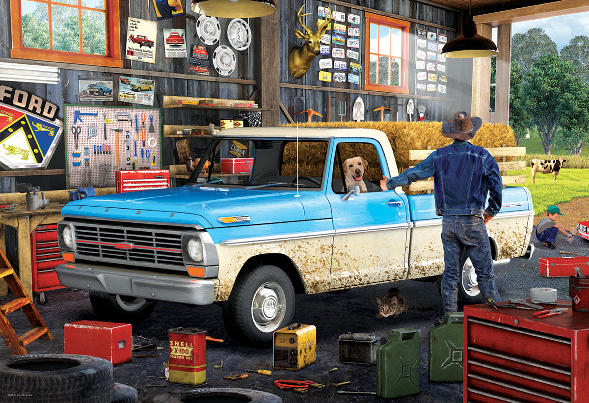 Pickup Truck Shaped Tin Vehicles Jigsaw Puzzle
