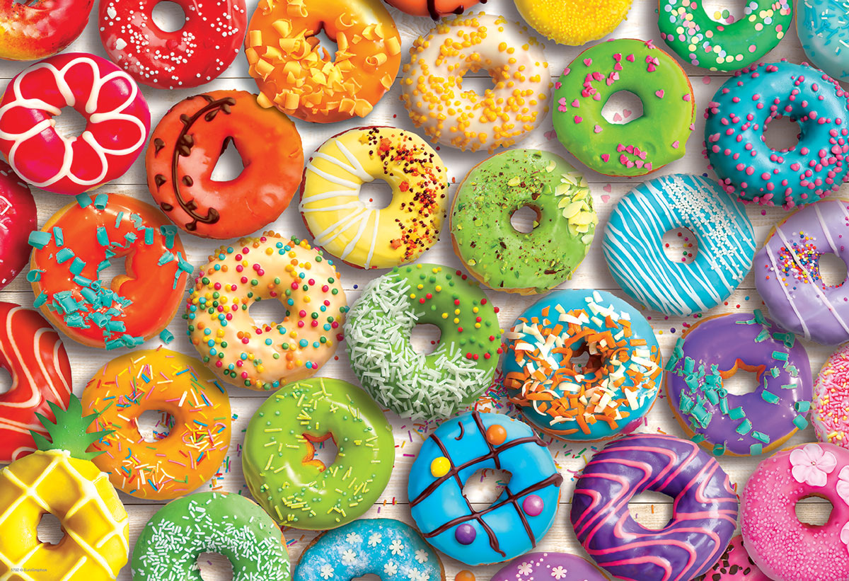 Donut Rainbow Shaped Tin Food and Drink Jigsaw Puzzle