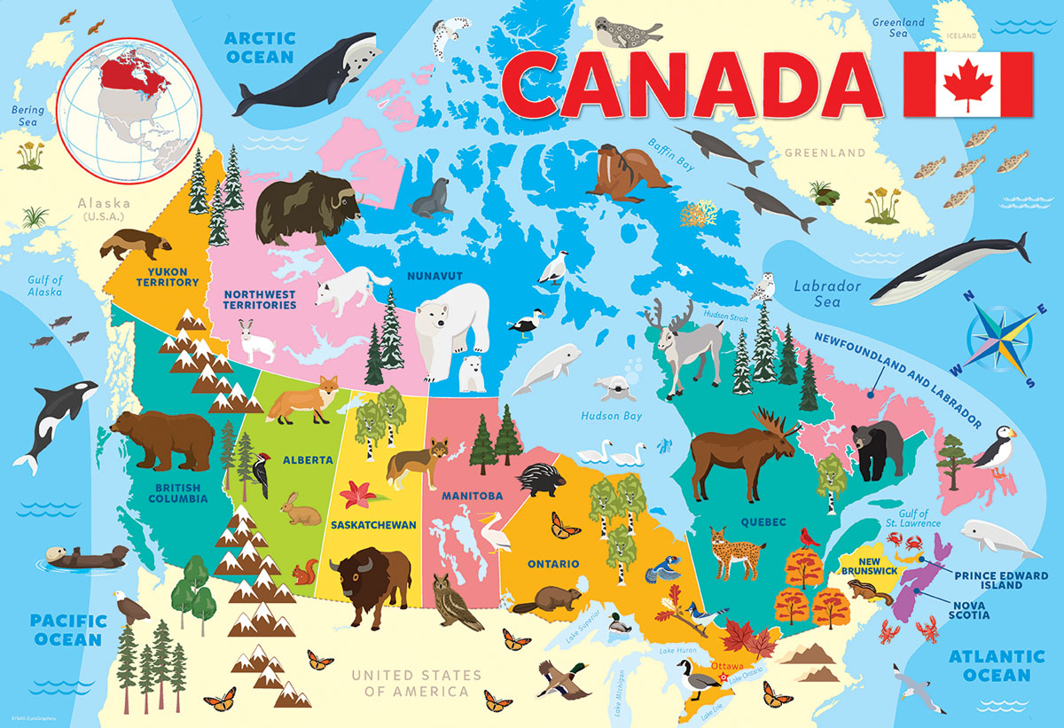 Illustrated Map of Canada Maps & Geography Jigsaw Puzzle