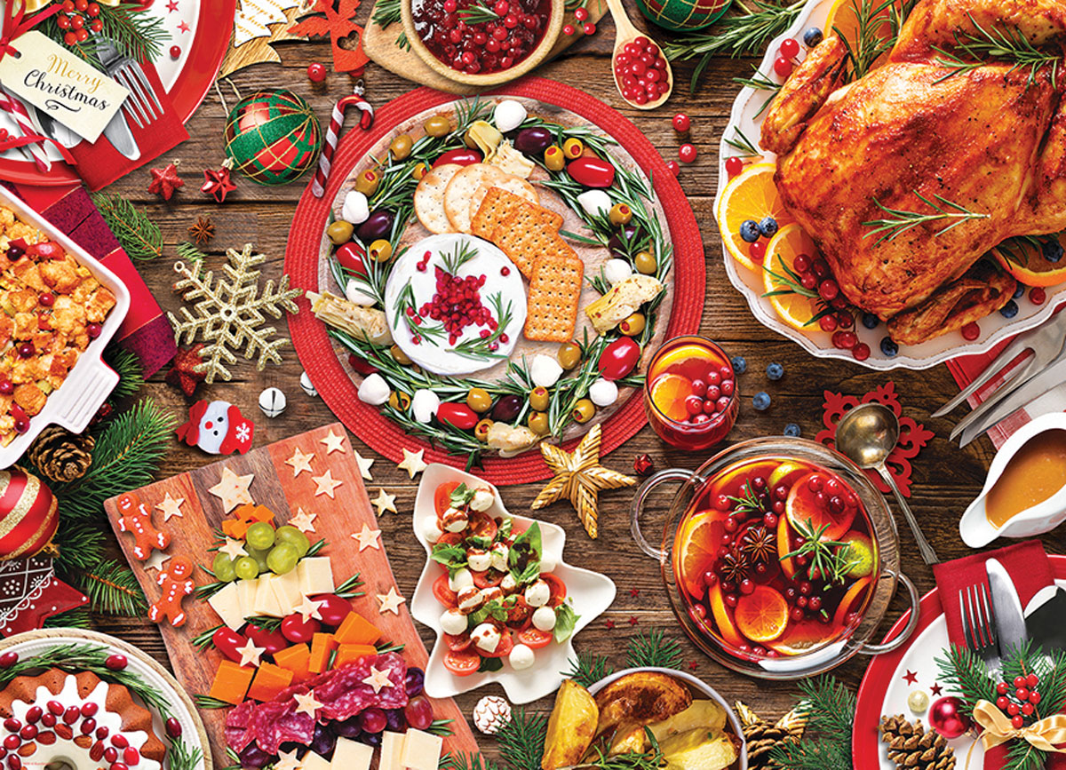 Christmas Dinner Food and Drink Jigsaw Puzzle