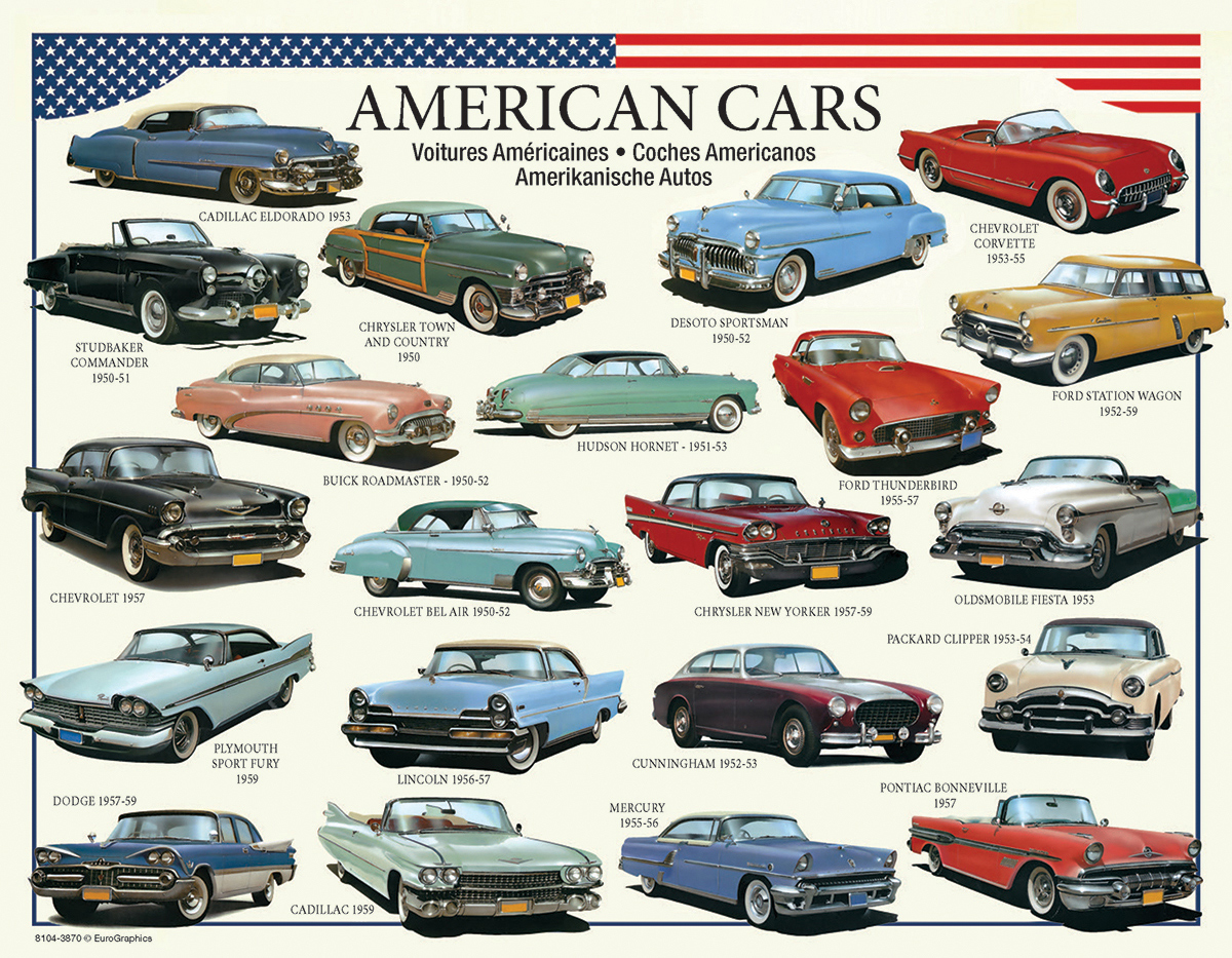American Cars of the 50s Mini Puzzle, 100 Pieces, Eurographics | Puzzle ...