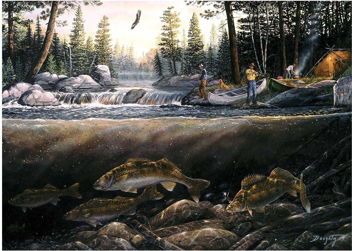 Fishing the Falls - Scratch and Dent Fishing Jigsaw Puzzle
