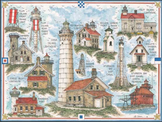 Door County Wisconsin Lighthouse - Scratch and Dent Lighthouse Jigsaw Puzzle