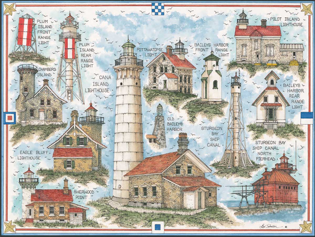 Door County Wisconsin Lighthouse Lighthouses Jigsaw Puzzle
