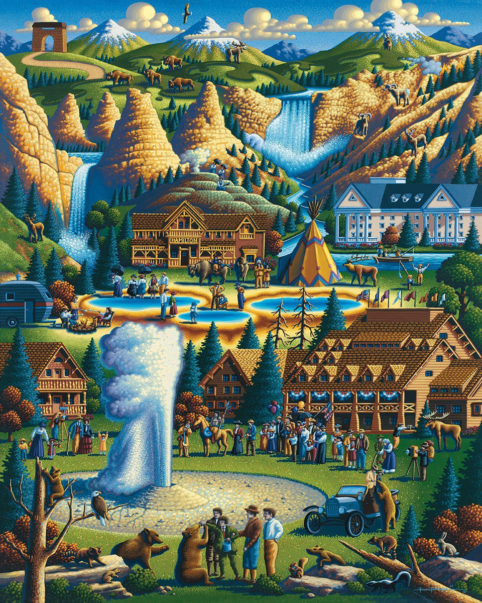 Dowdle Folk Art National Park Series 500 Piece Puzzle Yosemite National Park