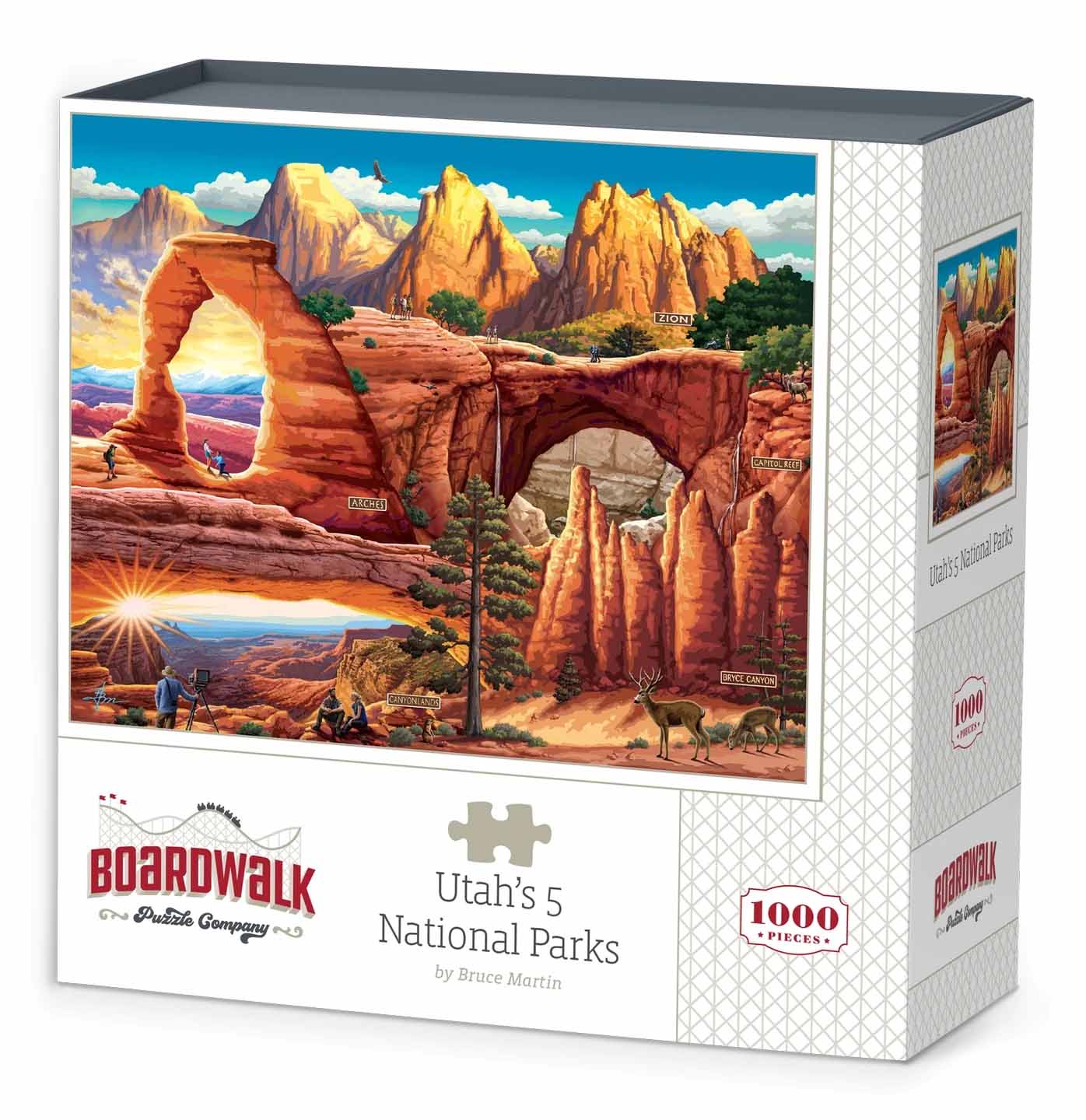 Utah's 5 National Parks by BW Landmarks & Monuments Jigsaw Puzzle